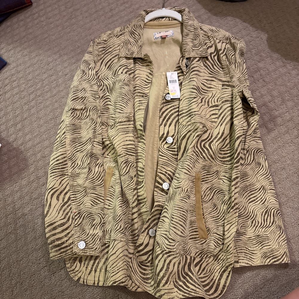 Pilcro Zebra Print Blazer in Tan and Black